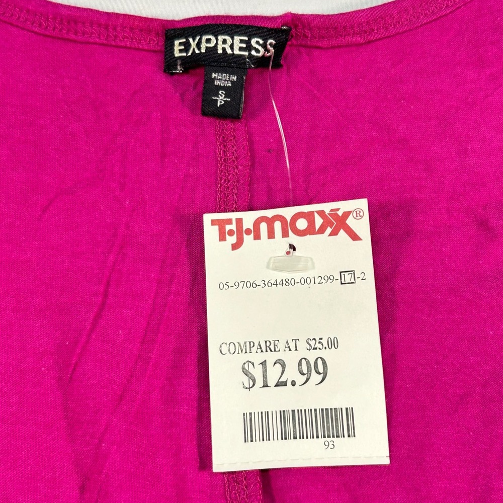 Express Women Magenta Pink Studded Embellished Scoop Neck Tank Top Small‎ NEW - Picture 2 of 6